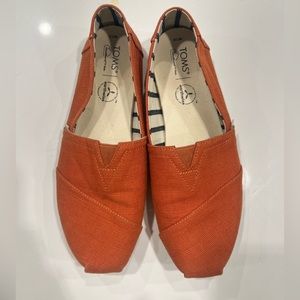 Size 10 Orange Toms, lightly worn